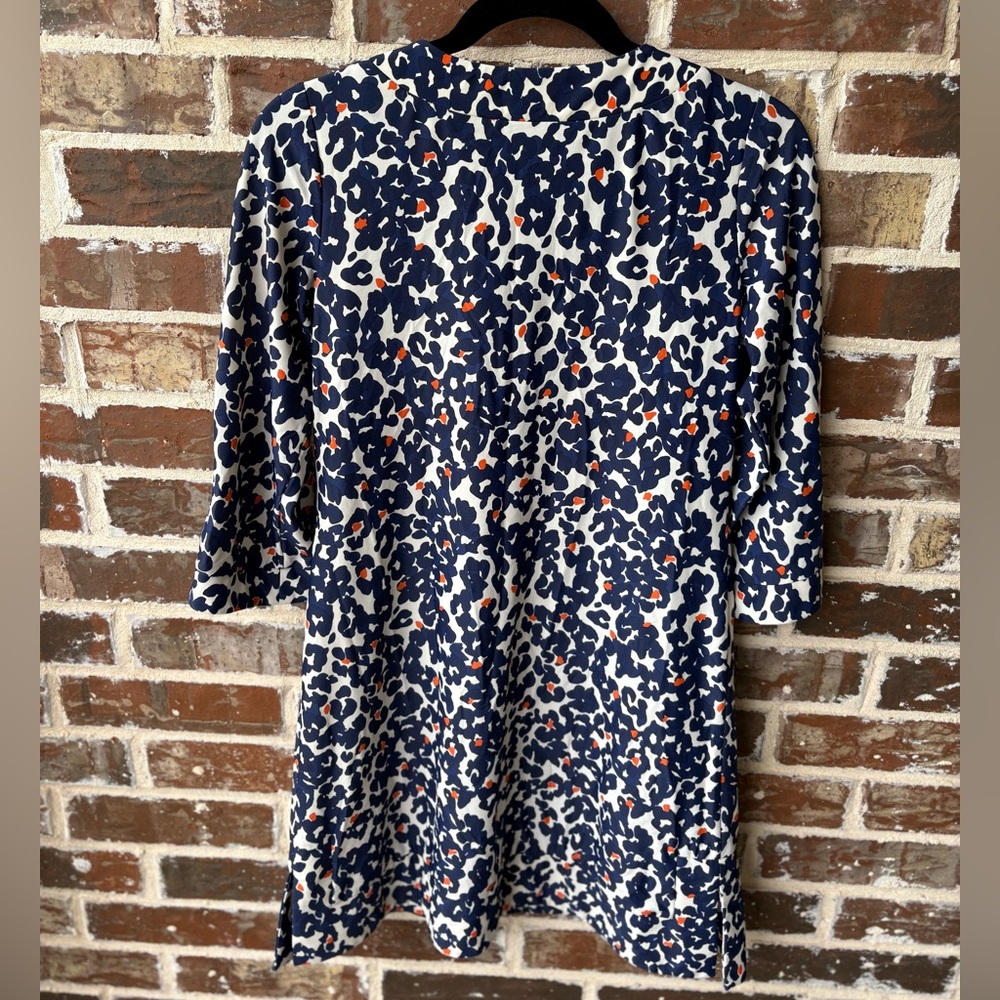 Jude Connally Animal Print Megan Dress Size Small Blue Cream - Picture 2 of 11